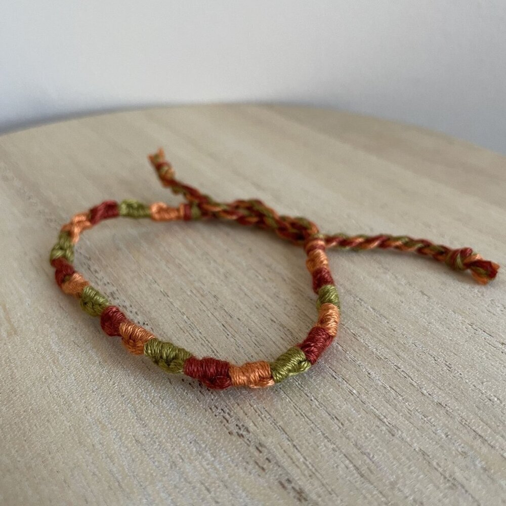 Elinor Bracelet, anklet, trendy, comfortable, tie, embroidery thread, woven, gif